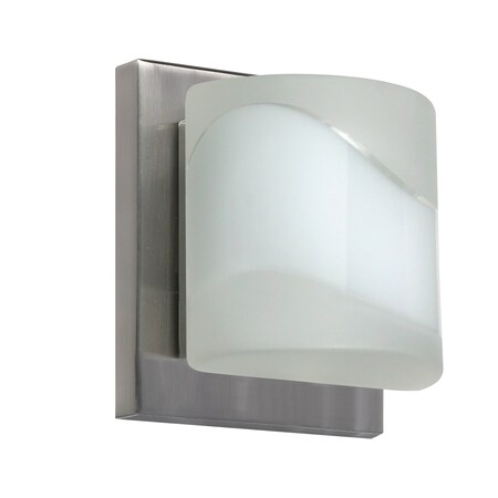 Besa Lighting Paolo Mini Sconce, Opal-Frost, Satin Nickel Finish, 1x5W LED 1WS-787399-LED-SN